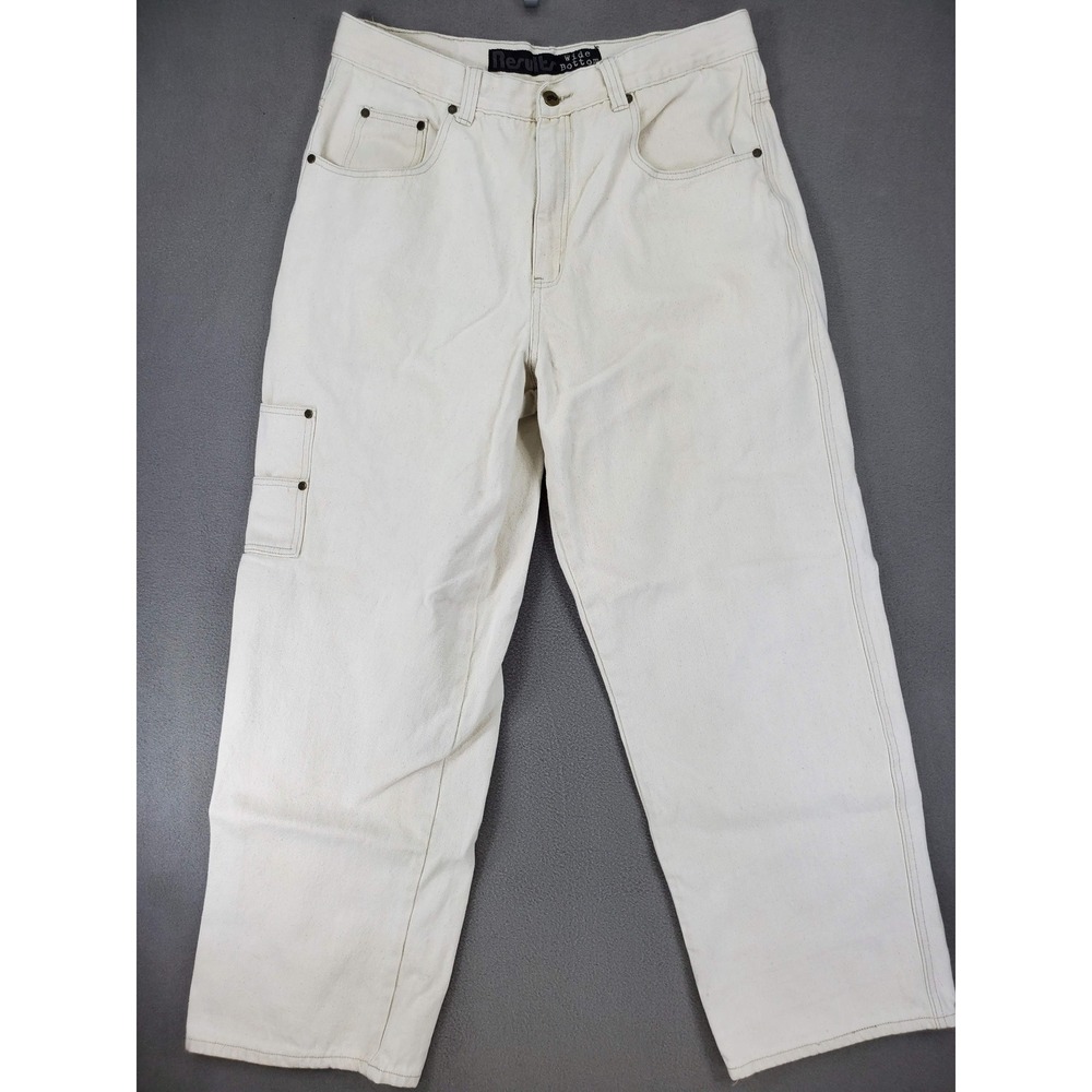 Results Carpenter Jeans Sz 36 White Wide Leg Baggy Vintage 90s Y2K Skate Utility